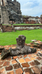 The three pagodas of Wat Phra Si Sanphet in Ayutthaya historical park, Ayutthaya, Thailand. Scenic ruins of the Buddhist temple in the ancient city.
