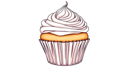 cupcake with cream, cupcake topping, cupcake with sprinkles, cupcake bakery vector, pastry shop icon, cute dessert illustration, cake icon, small cake vector, cupcake outline, sweet bakery symbol, cup