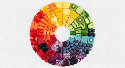 Healthy Food Color Wheel Composition Variety Colorful Balanced Nutrition