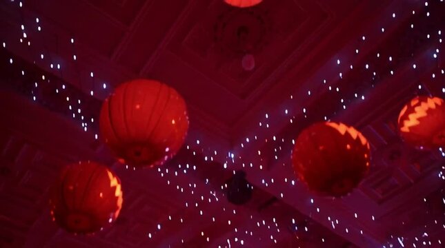 Spooky lights illuminate haunted halloween festivities for an unforgettable celebration