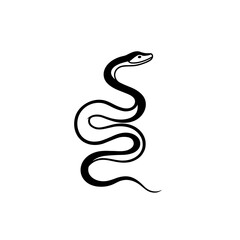 Boa Constrictor. Boa Constrictor simple black and white line art vector logo