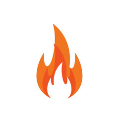 Stylized Orange Flame Icon on White Background