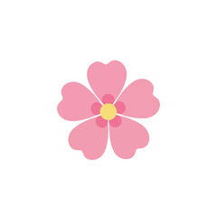 Simple Pink Flower with Yellow Center Illustration
