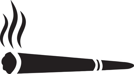 PrintBlack silhouette of a smoking marijuana joint