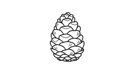 Detailed Line Art Illustration of a Pine Cone.