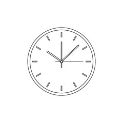 Simple Black and White Clock Face Illustration