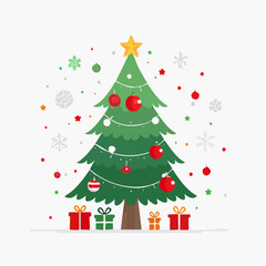 Naklejka premium christmas tree and gifts