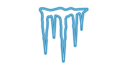 Blue Neon Icicle Formation with Jagged Edges.