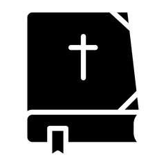 Holy Bible Vector Glyph Icon Design