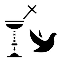 Holy Communion Vector Glyph Icon Design