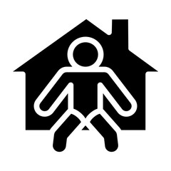 Orphanage Vector Glyph Icon Design