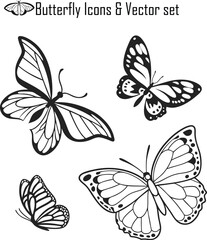 Butterfly Icons & Vector Set