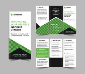 Green Geometric Corporate Trifold Brochure Template