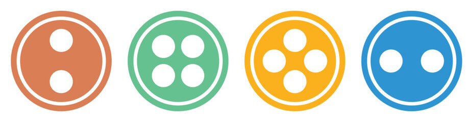 Button Icon – Solid Sewing Button Silhouette Vector Illustration.