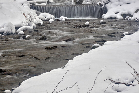 beautiful waterfall in Carpathian mountains Ukraine