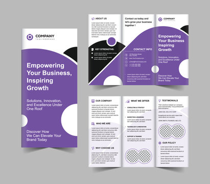 Purple Wave Abstract Trifold Brochure Template