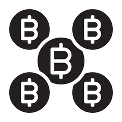 Bitcoin Vector Glyph Icon Design