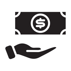 Cash Deposit Vector Glyph Icon Design