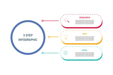 Infographic Venn diagram chart template for business 3 parts, content, presentation with vector illustration of Venn diagram elements.