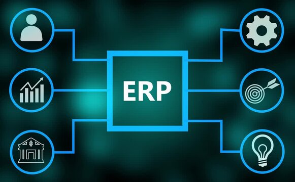 Business, Technology, Internet and network concept. Enterprise resource planning ERP concept.