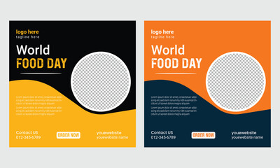 World Food Day and Instagram and social media post template
