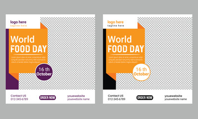 World Food Day and Instagram and social media post template
