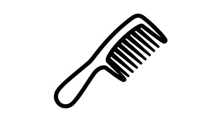 Simple Black and White Comb Illustration on White