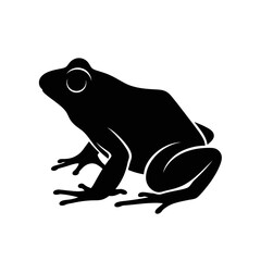 Black Silhouette Frog with White Eye Details