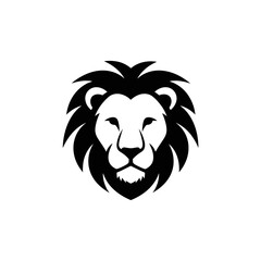 Bold Black and White Lion Head Logo