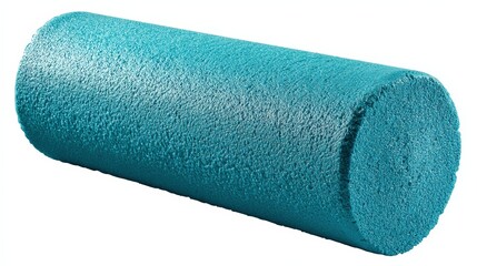 Textured foam roller for fitness and muscle recovery in vibrant turquoise color
