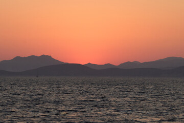 orange sunset over the sea