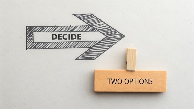 Conceptual visual representation of decision making and options