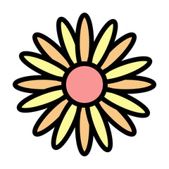 Flower Petals Vector Filled Icon Design