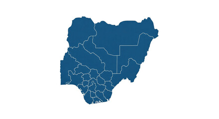 Fototapeta premium A map of Nigeria is depicted, presented in a minimalist and stylized vector graphic