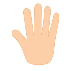 手のひらを開いた停止サインのイラスト