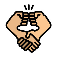 Conflict Resolution Vector Filled Icon Design