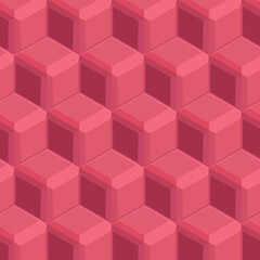 Obraz premium Isometric Strawberry Chocolate Cubes Pattern