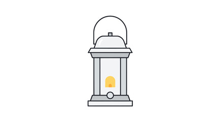 Obraz premium Vintage Style Lantern with Glowing Flame and Carrying Handle.