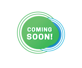 Vector advertising or modern symbol coming soon. Banner style template.