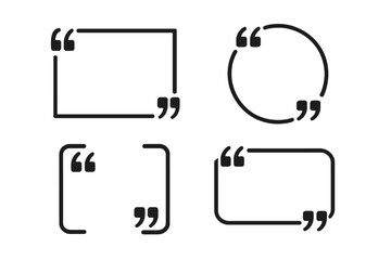 Set of Text Brackets and Quote Boxes, Quotation Frame Icons, Creative Vector Design for Texting, Quotes, and Communication, Modern Quote Bubble Illustration