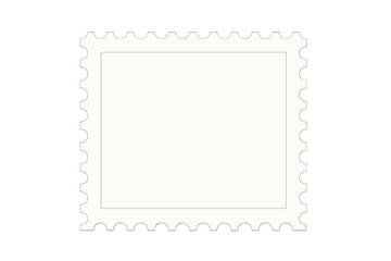 Blank postage stamp set. Clean postmark template for mail and letters. Vector icon illustration with a transparent background. Empty frame for correspondence or philately.