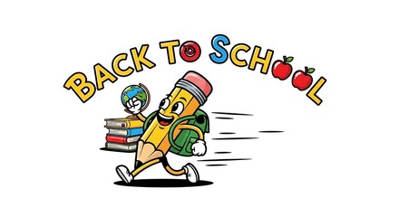 Back to School Pencil with Supplies.