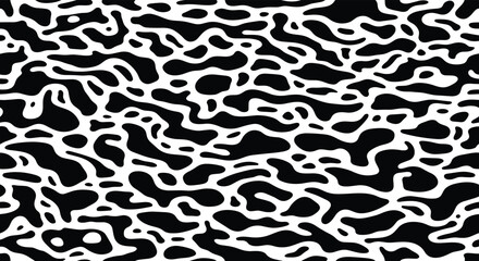 Abstract organic fluid black and white texture pattern.