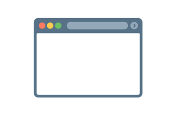 Browser window vector illustration in flat design style. Internet web page screen mockup. Blank empty template for website or application UI, UX design with search bar.