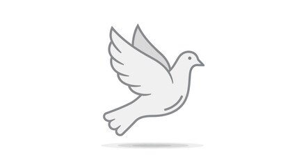 Obraz premium Stylized Dove Illustration with Outlined Wings and Body.