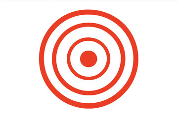 Red pain circle for pain localization. Vector symbol of throbbing ache, inflammation or migraine. Body pain spot icon. Medical clipart of disease epicenter, target mark.