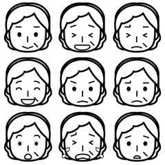 いろんな表情の女性