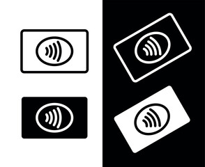 Contactless payment icon (NFC). Symbol of purchase or store, cash register or bank card. Cashless payment.