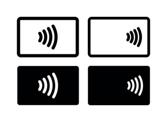 Contactless payment icon (NFC). Symbol of purchase or store, cash register or bank card. Cashless payment.