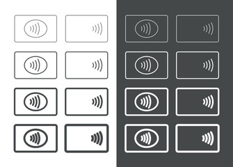Contactless payment icon (NFC). Symbol of purchase or store, cash register or bank card. Cashless payment.